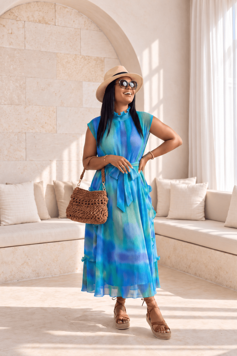 Marisol Pleated Chiffon - Zuri Boutique