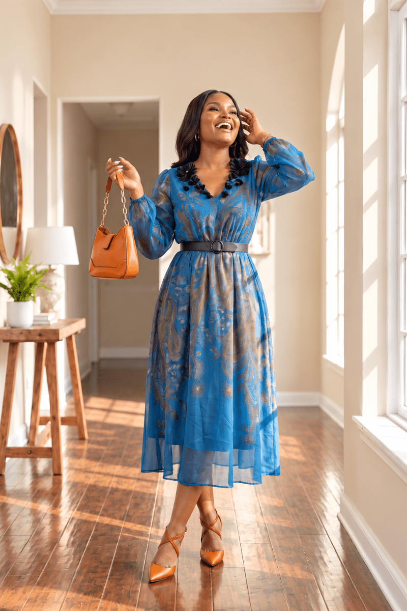 Genevieve Embellished Floral Dress - Zuri Boutique