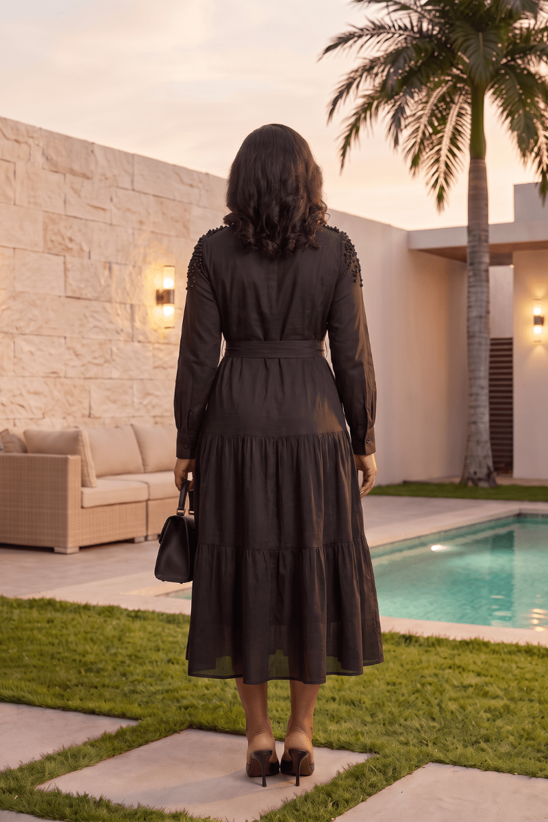 Celeste Pearl-Beaded Midi - Zuri Boutique