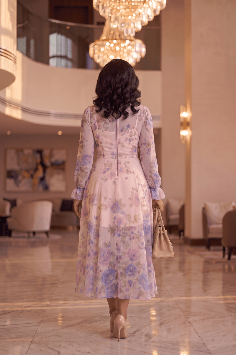 Lavender Floral Midi - Zuri Boutique