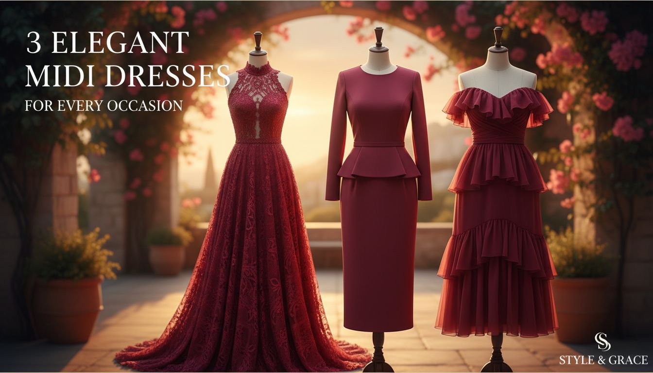 3 Elegant Crimson Midi Dresses for Every Occasion - Zuri Boutique