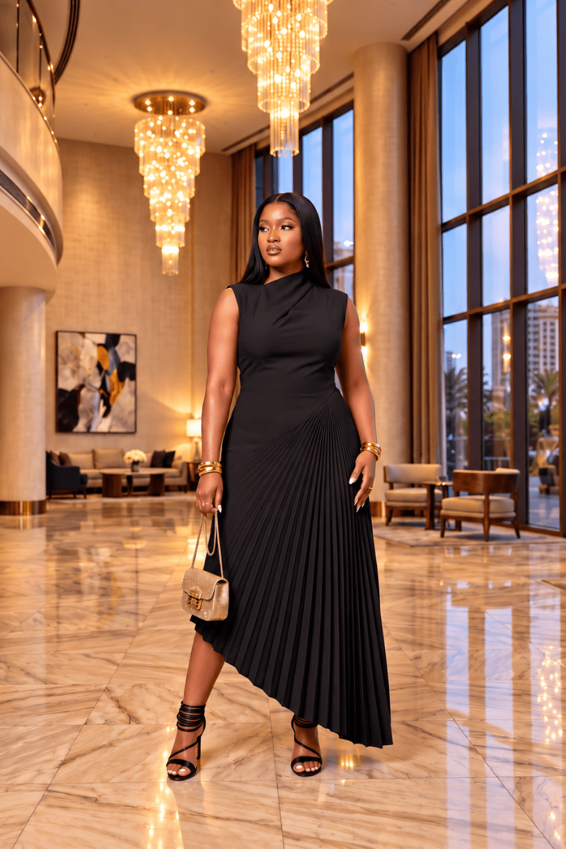 The Soirée Pleated Maxi - Zuri Boutique
