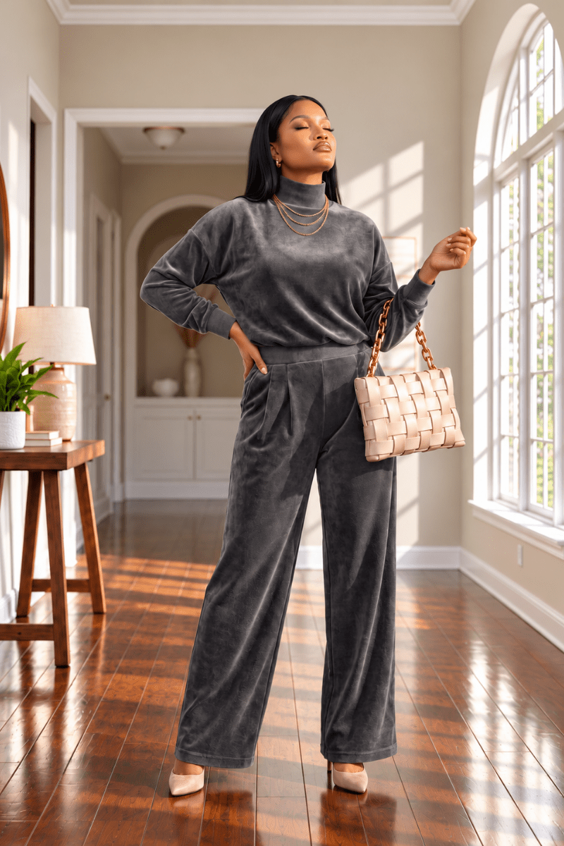 Nola Velour Matching Set - Zuri Boutique
