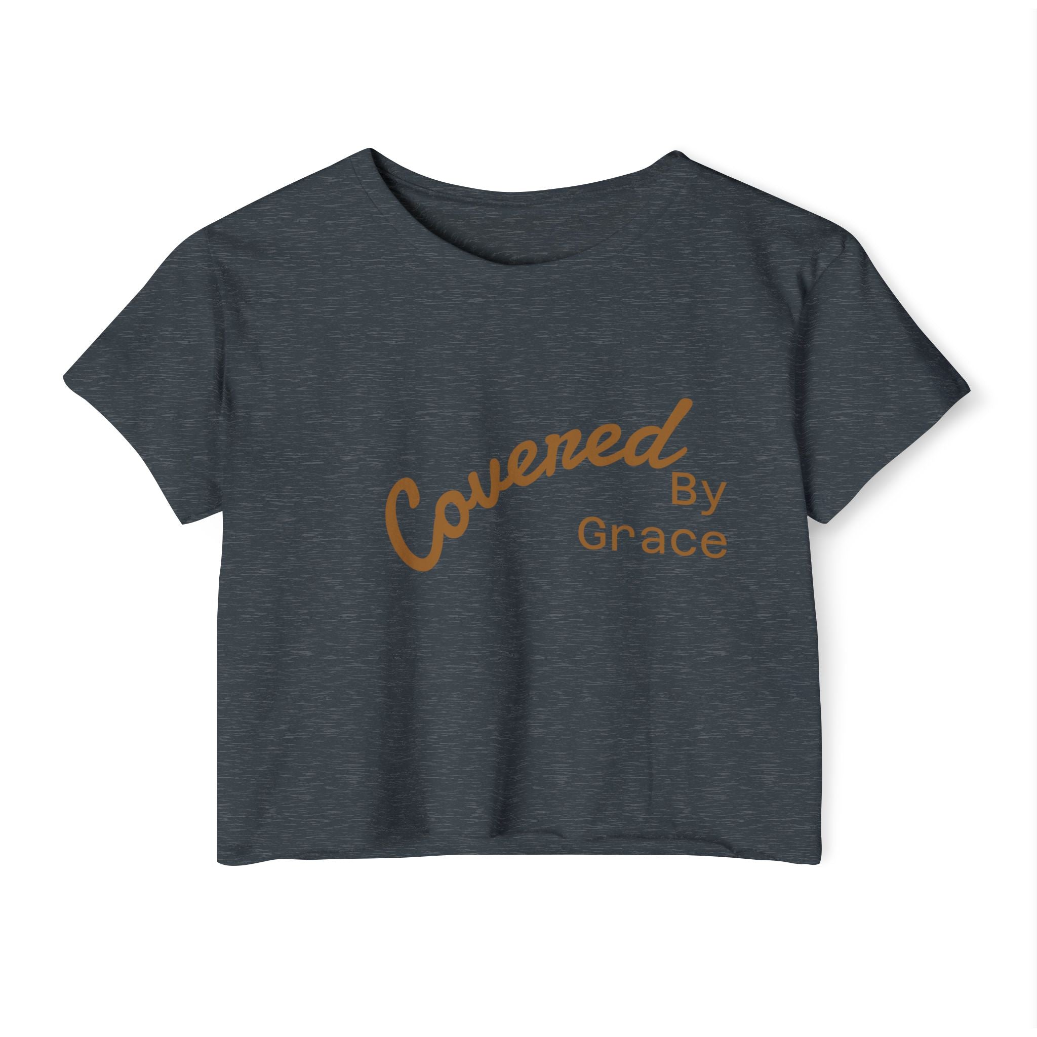 Covered By Grace Crop Top | Faith Christian Script Tee - Zuri Boutique