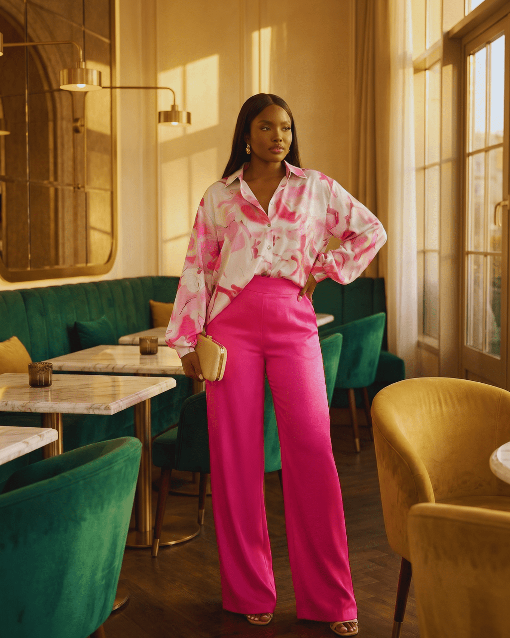 The Flourish — Statement Sleeve Floral Blouse & Wide - Leg Pants Set | Zuri Boutique - Zuri Boutique
