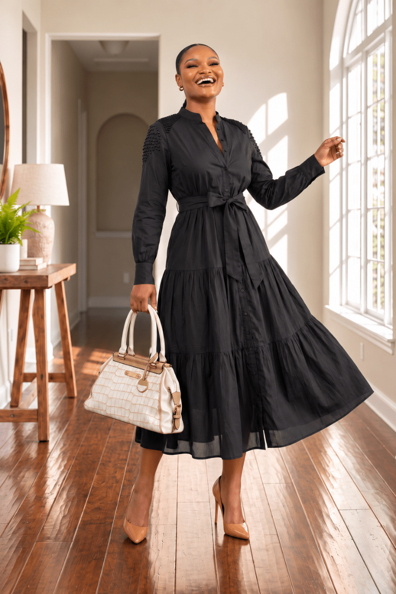 Celeste Pearl-Beaded Midi - Zuri Boutique
