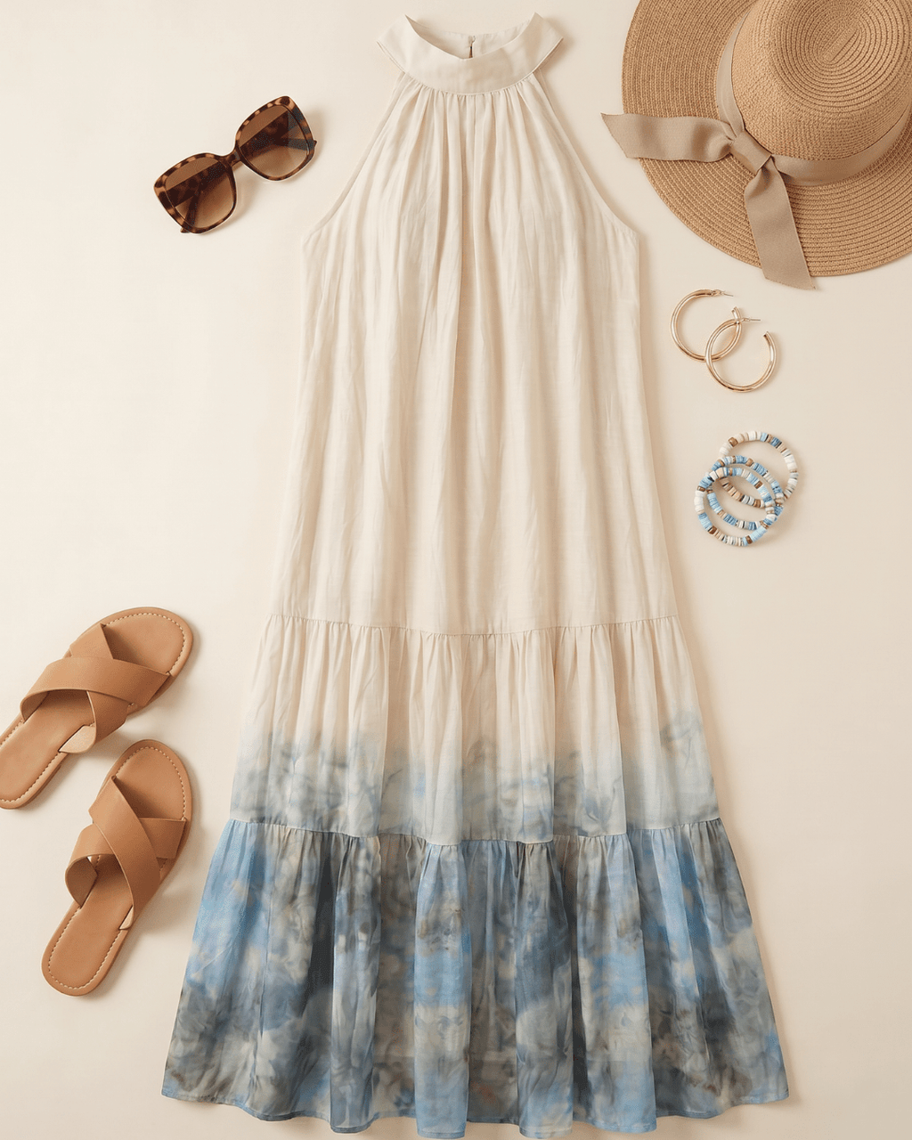 Coastal Dream Watercolor Maxi Dress | Zuri Boutique - Zuri Boutique