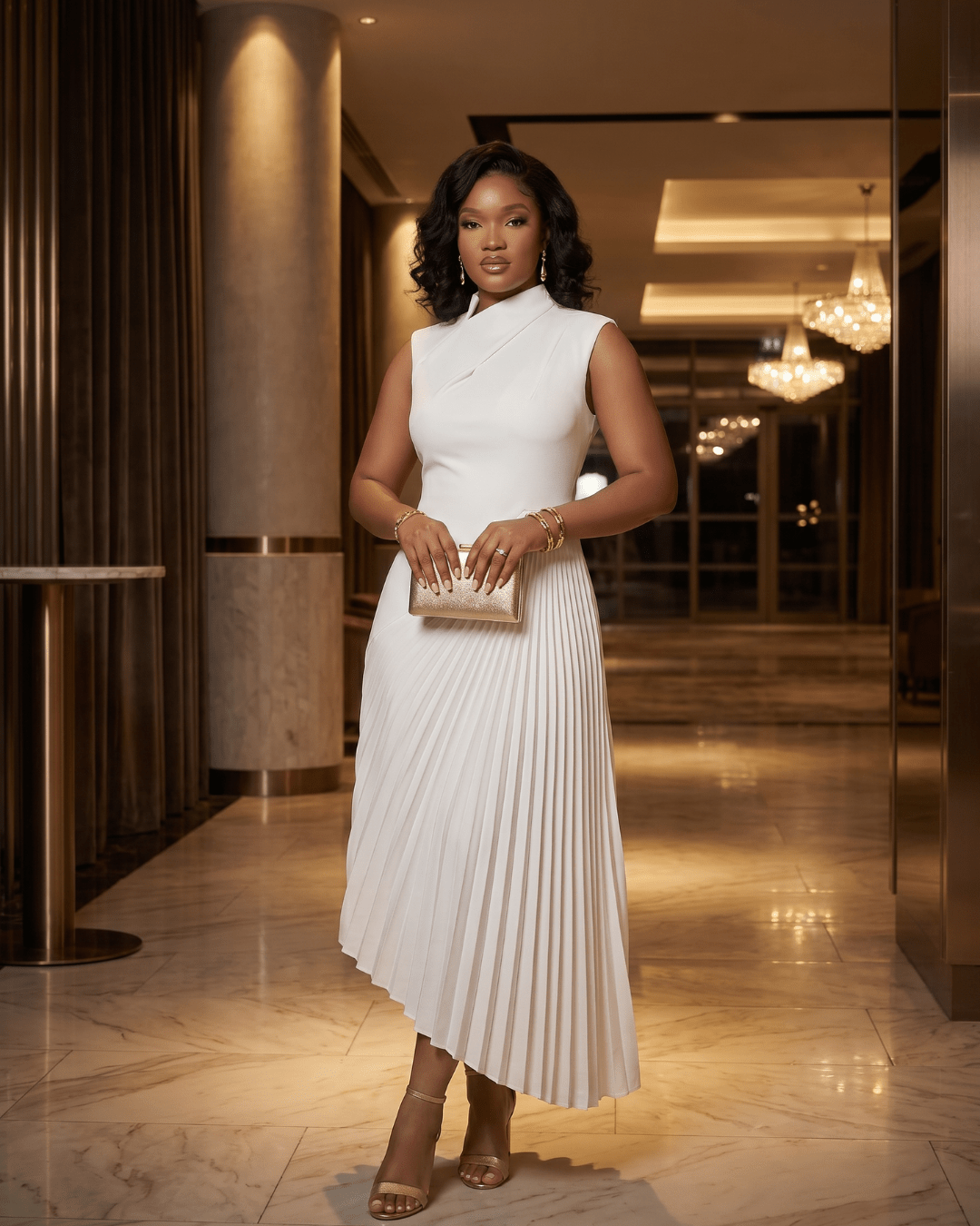 The Soirée Pleated Asymmetric Maxi Dress | Formal Gown for Women | Zuri Boutique - Zuri Boutique