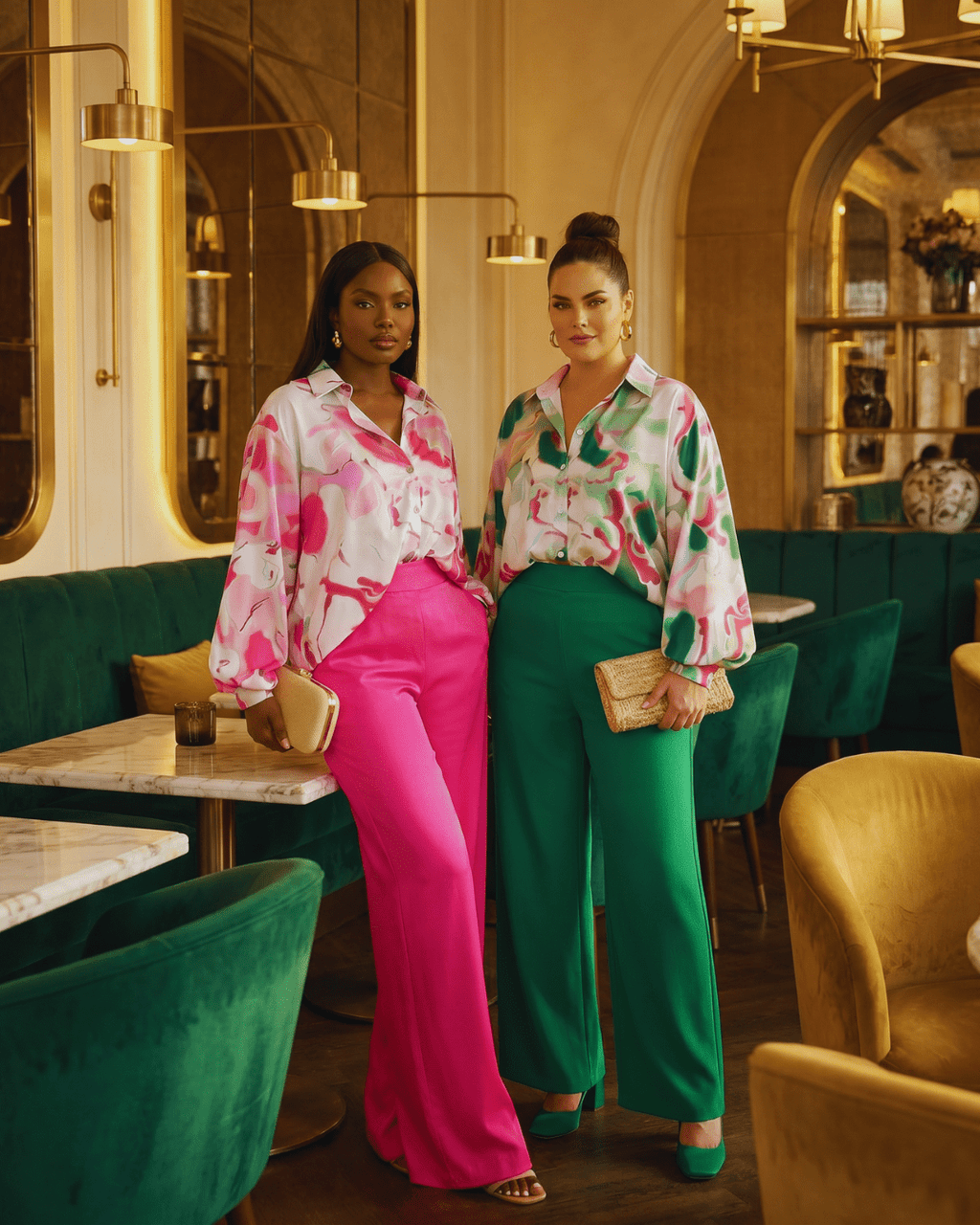 The Flourish — Statement Sleeve Floral Blouse & Wide - Leg Pants Set | Zuri Boutique - Zuri Boutique