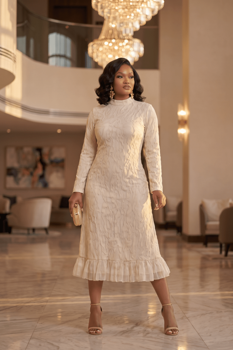Seraphine Ruffle-Hem Midi - Zuri Boutique