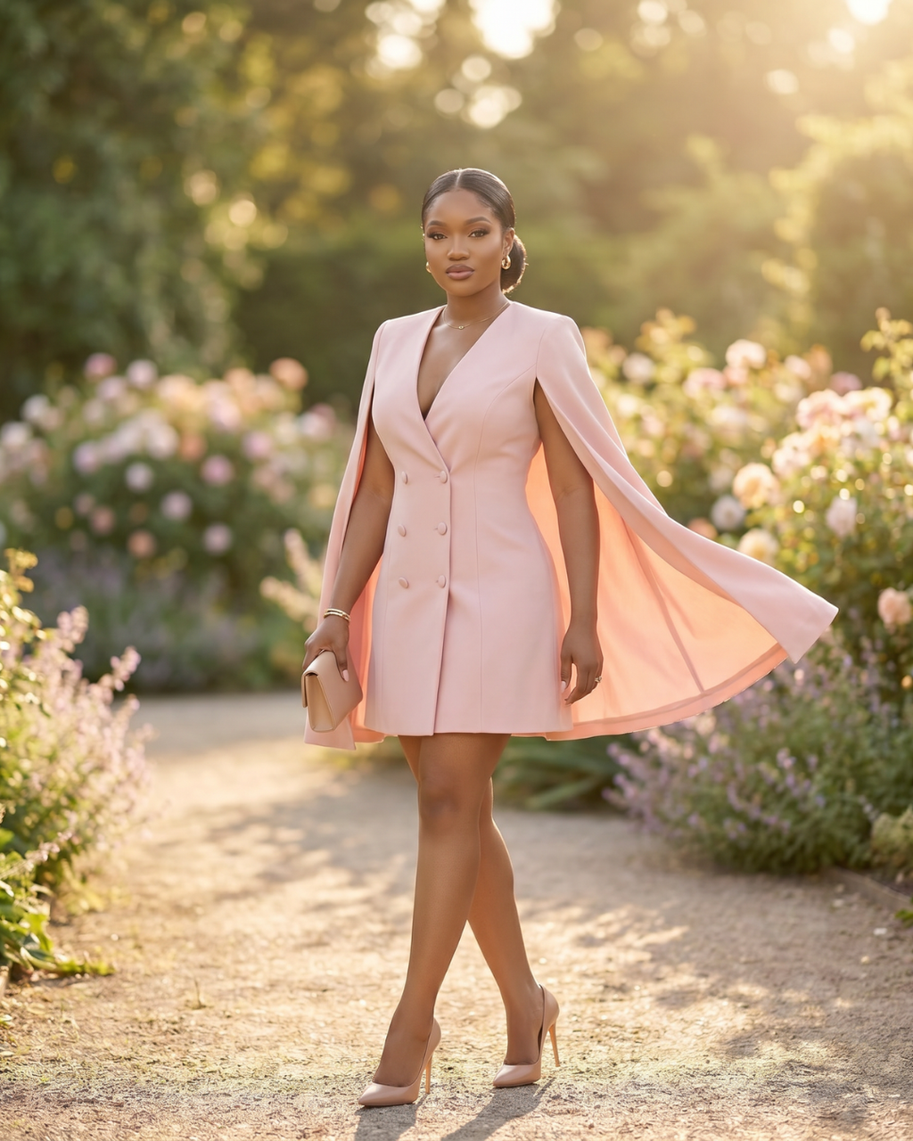 The Mirabel Cape Sleeve Blazer Dress