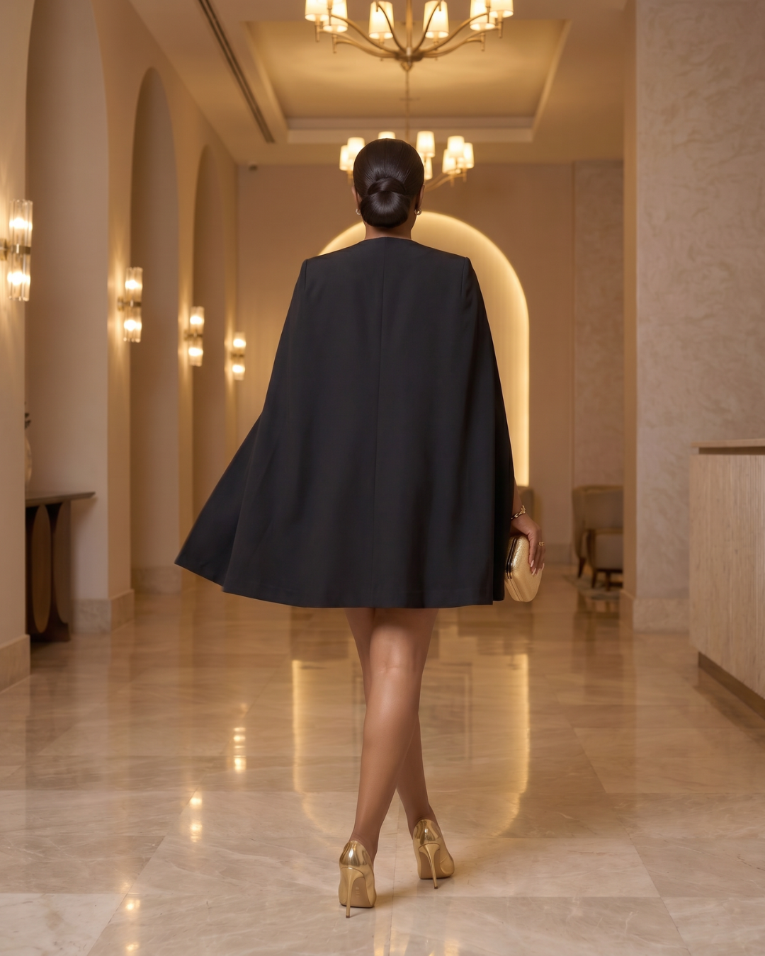 The Mirabel Cape Sleeve Blazer Dress