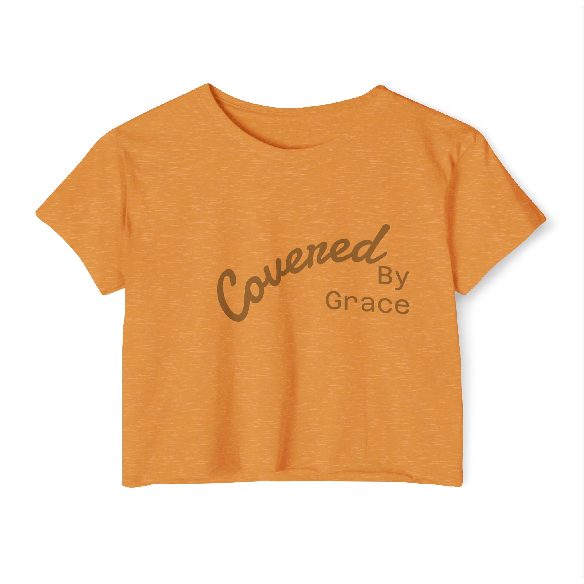 Covered By Grace Crop Top | Faith Christian Script Tee - Zuri Boutique