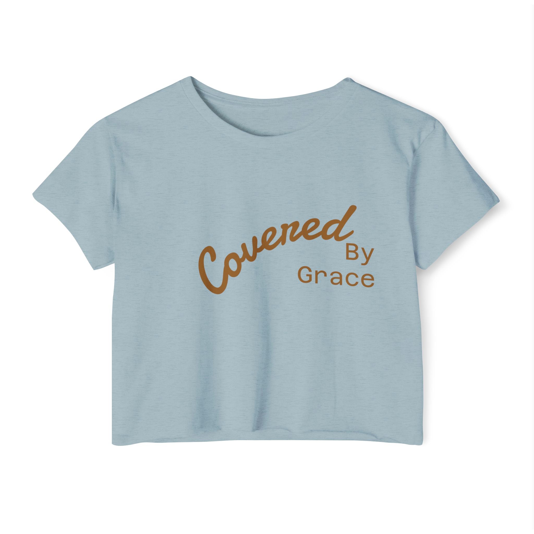 Covered By Grace Crop Top | Faith Christian Script Tee - Zuri Boutique