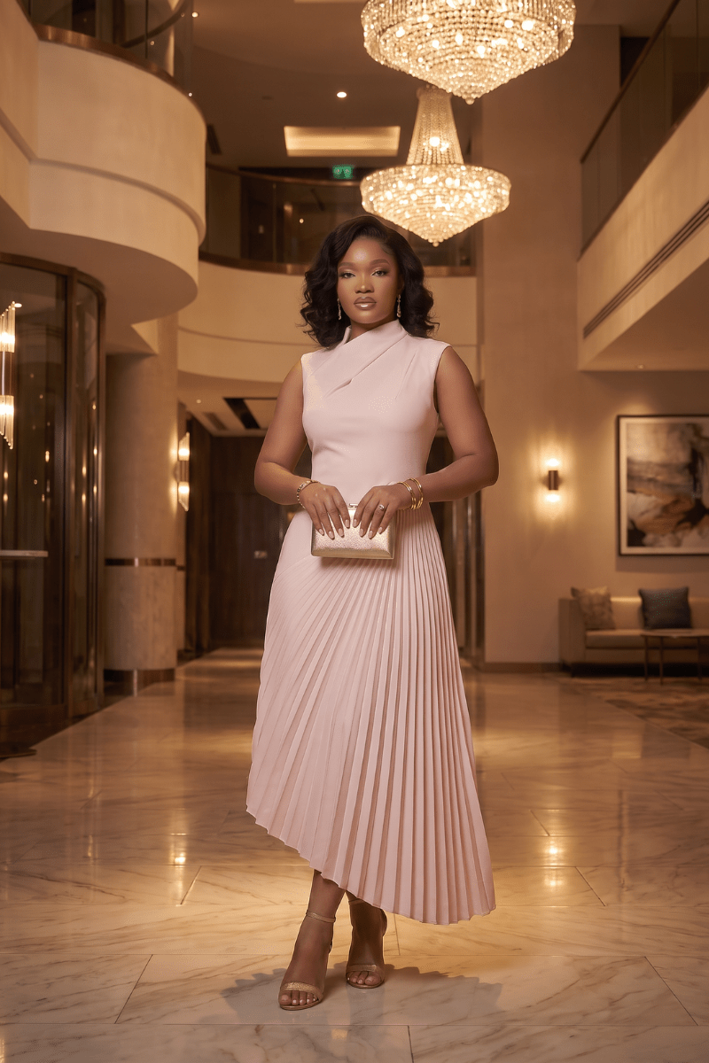 Pleated Asymmetric Dress: The Soirée