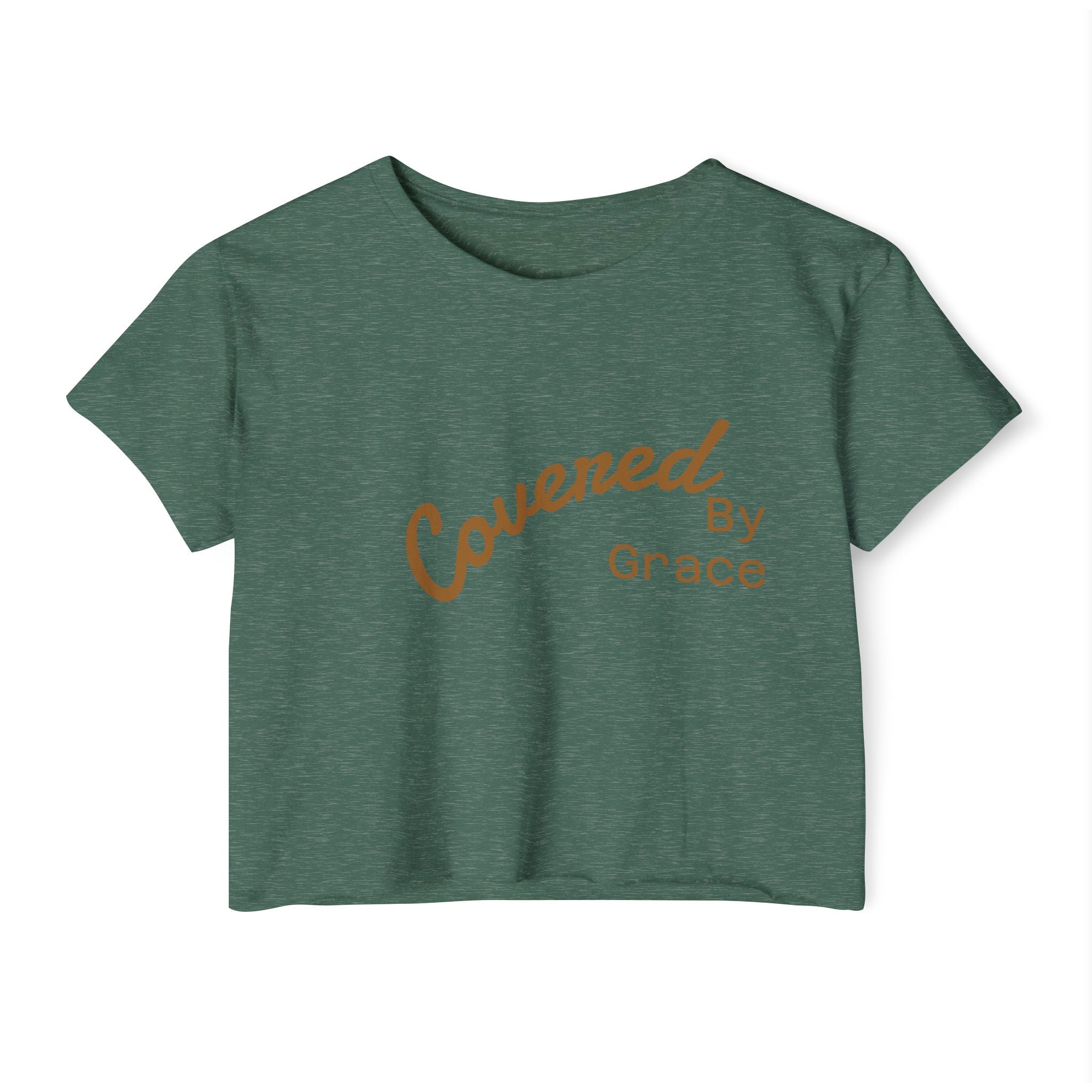 Covered By Grace Crop Top | Faith Christian Script Tee - Zuri Boutique
