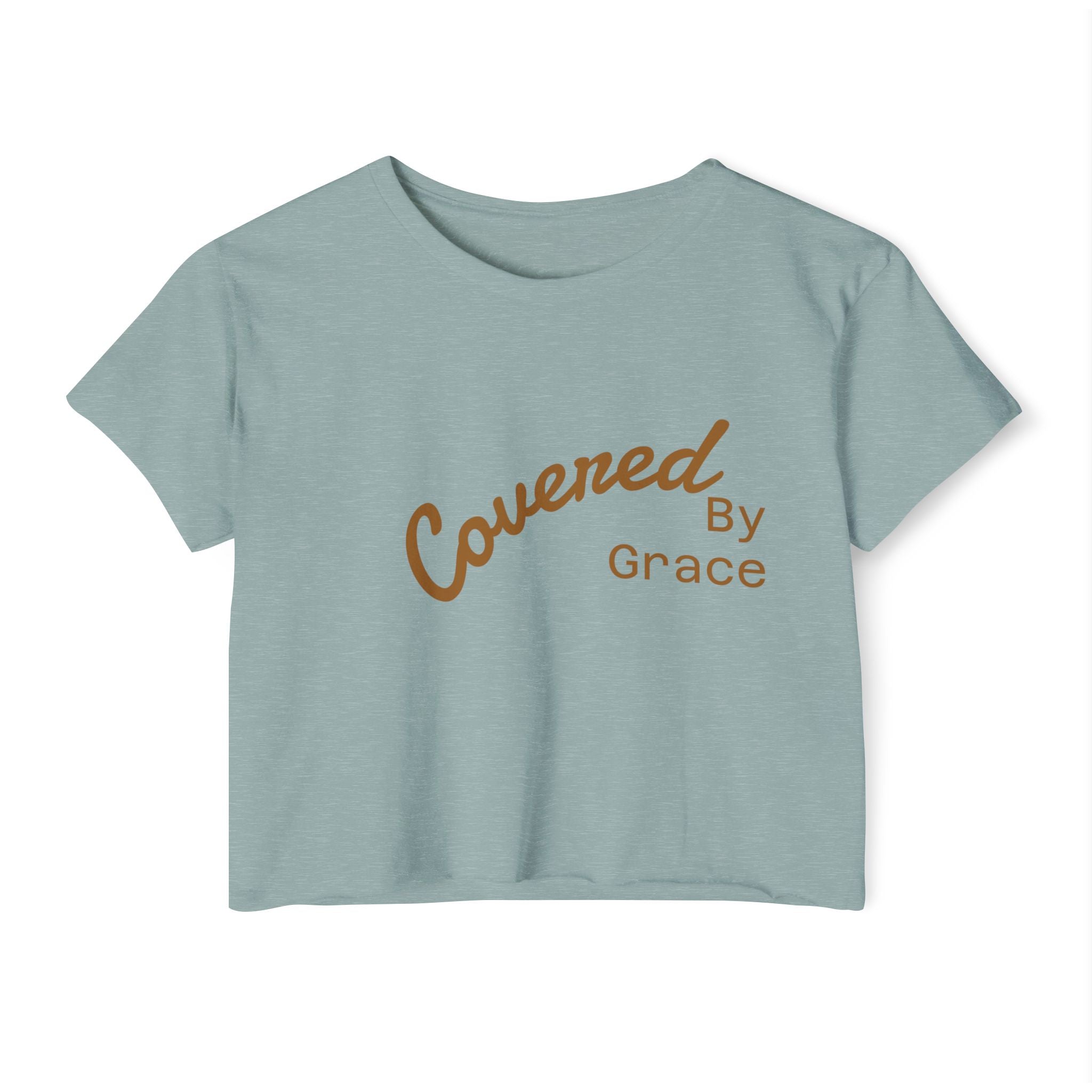 Covered By Grace Crop Top | Faith Christian Script Tee - Zuri Boutique