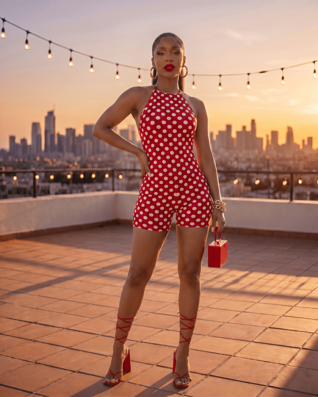Spotlight – Polka Dot Halter Romper - Zuri Boutique