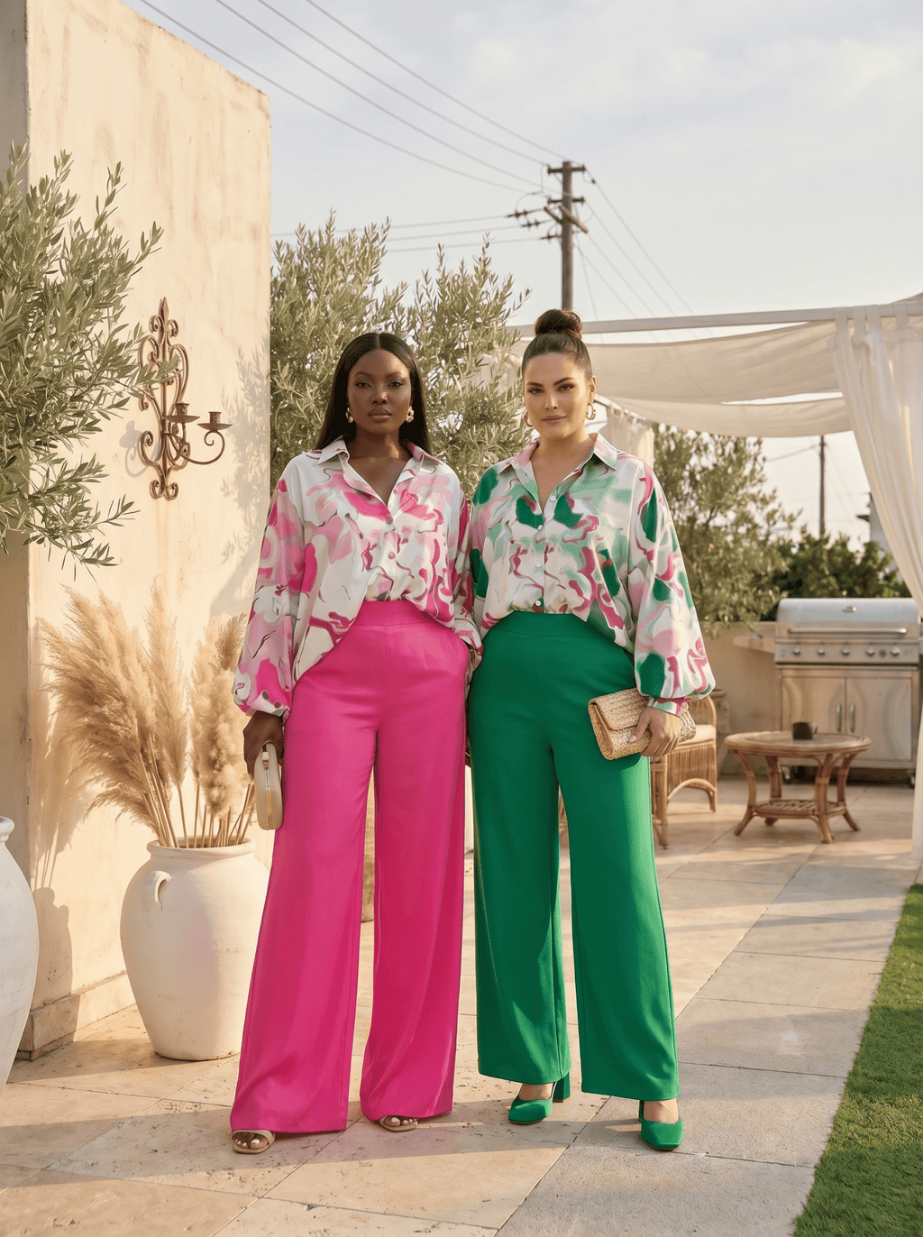 Floral Blouse & Wide - Leg Pants Set - Zuri Boutique