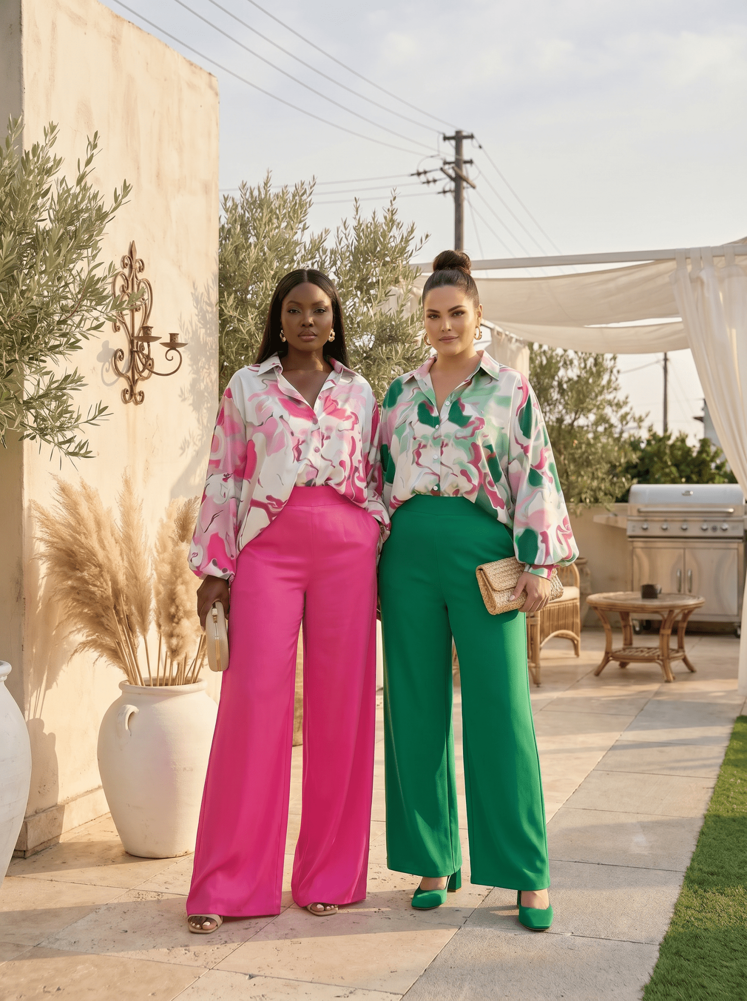Floral Blouse & Wide - Leg Pants Set - Zuri Boutique