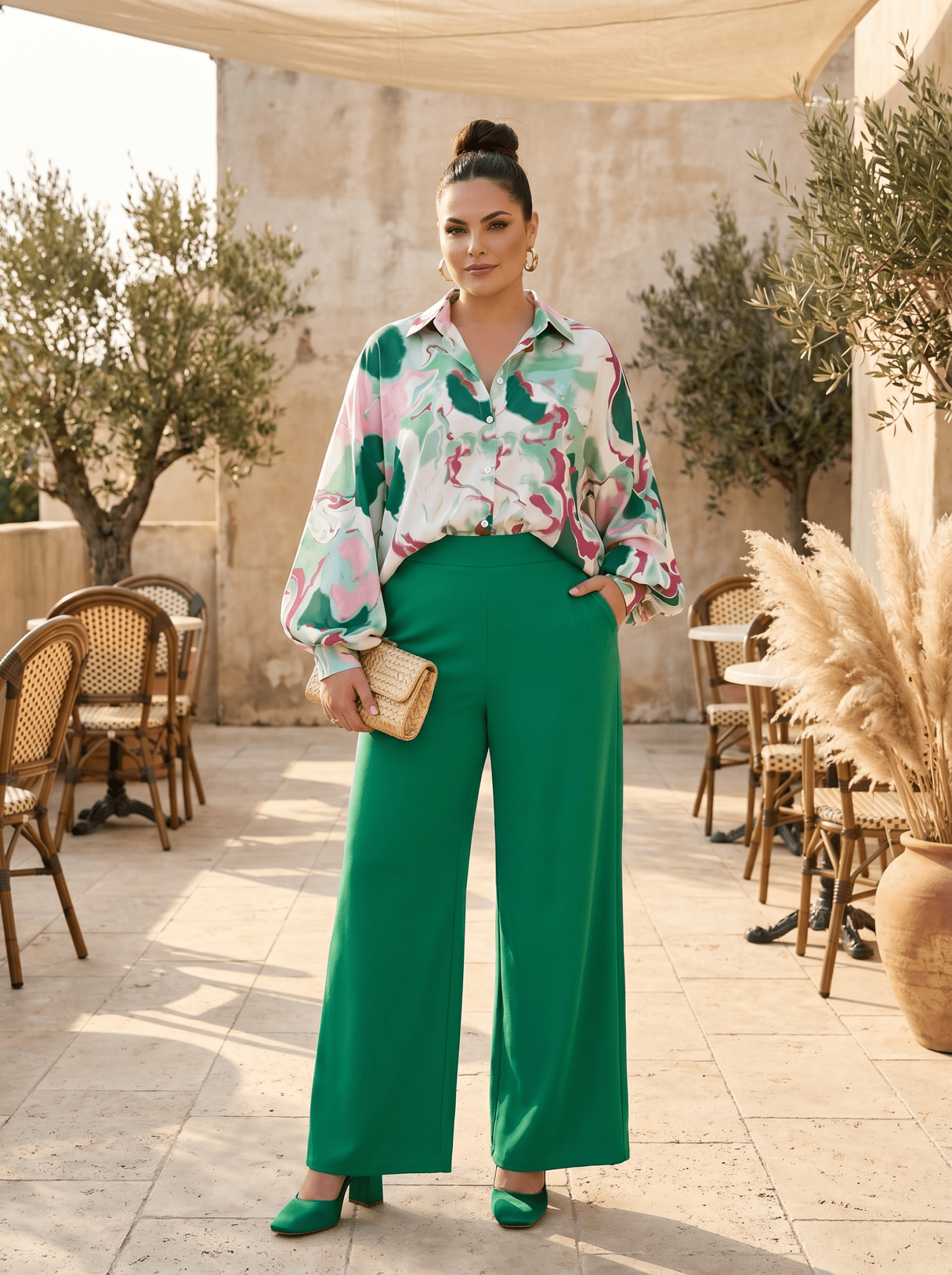 Floral Blouse & Wide - Leg Pants Set - Zuri Boutique