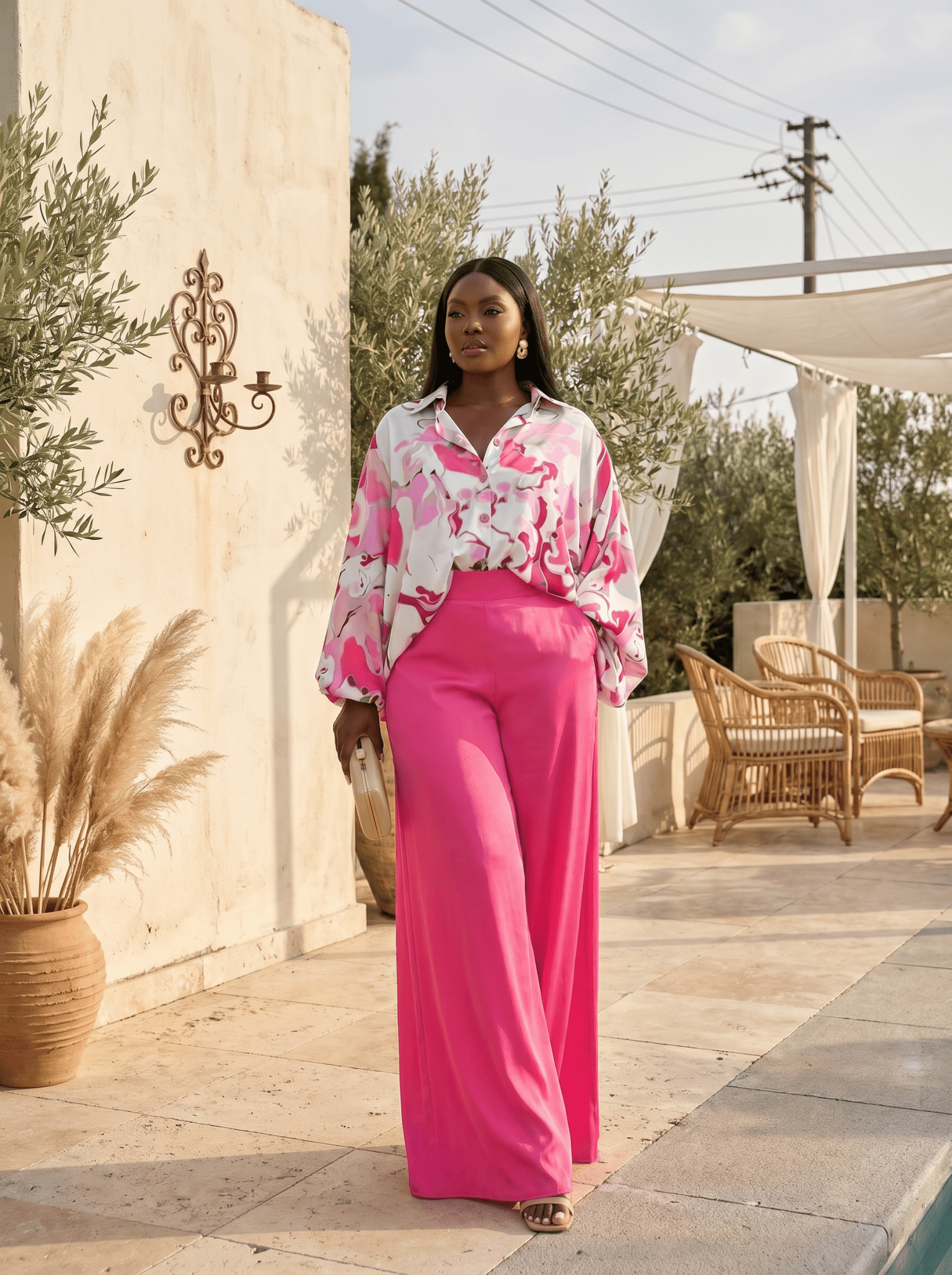 Floral Blouse & Wide - Leg Pants Set - Zuri Boutique