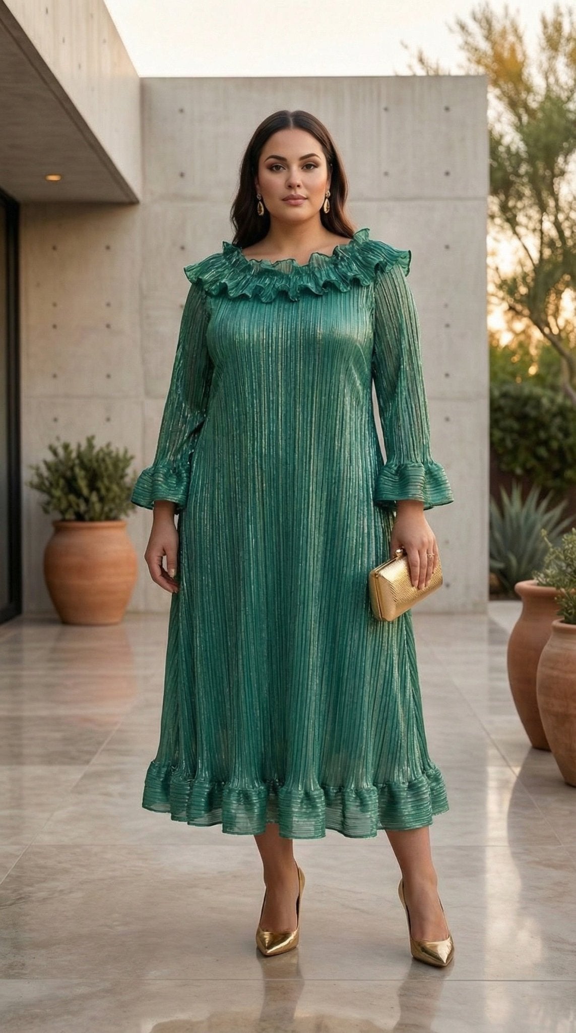 Glimmer Pleated Midi Dress | Off - Shoulder Formal Dress for Women | Zuri Boutique - Zuri Boutique