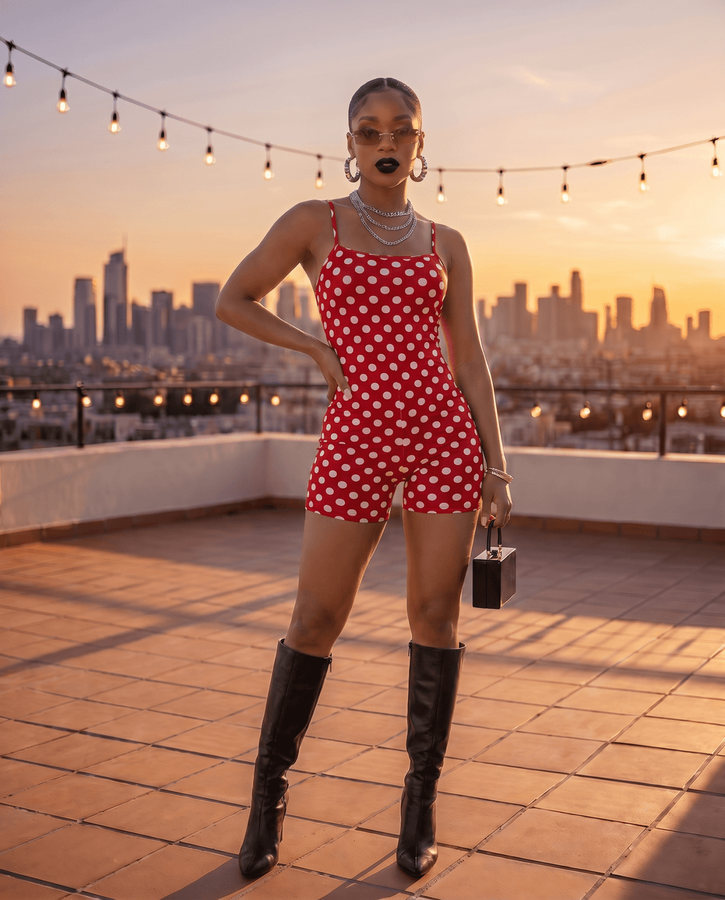 Spotlight – Red Hot Polka Dot Halter Romper - Zuri Boutique