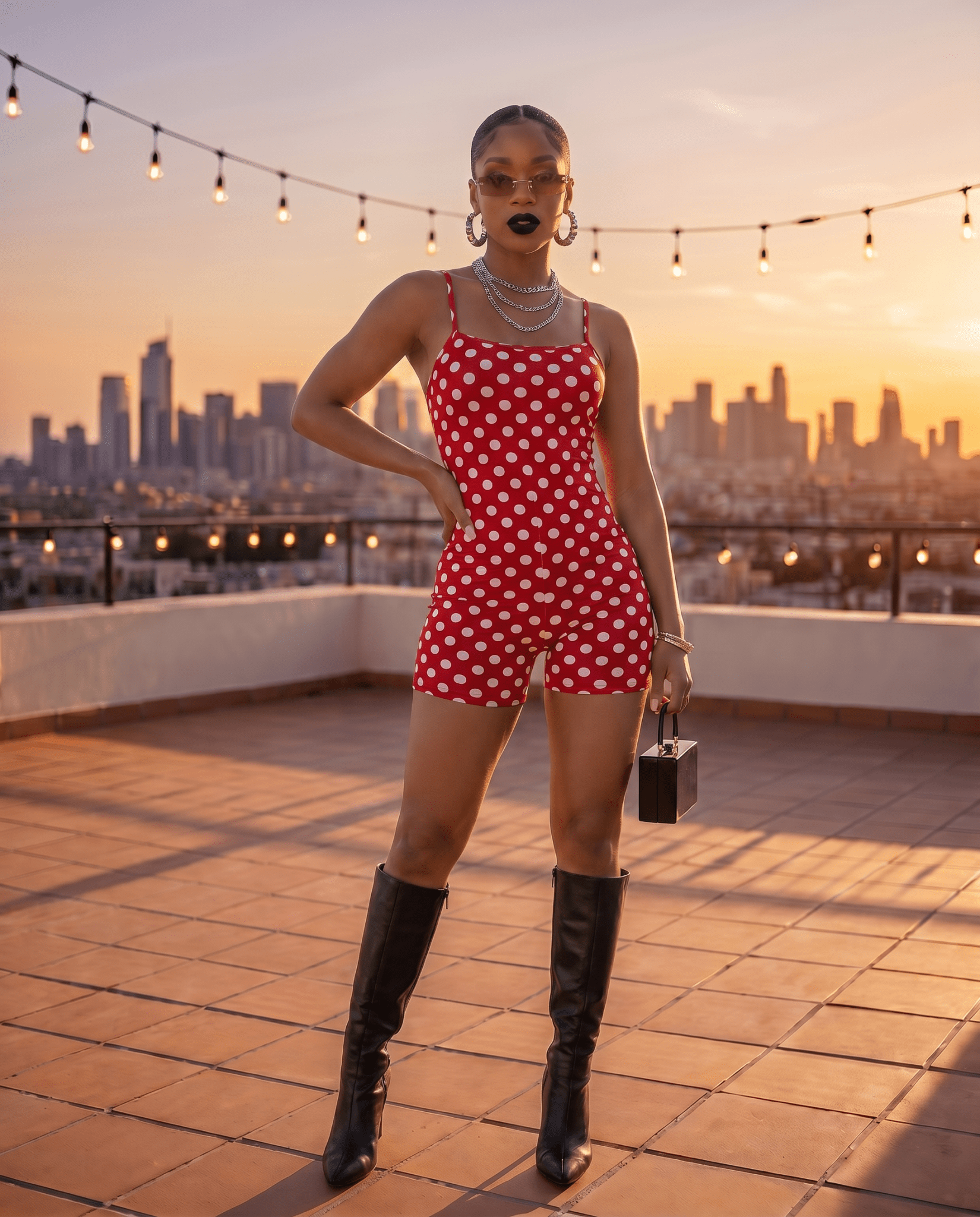 Spotlight – Red Hot Polka Dot Halter Romper - Zuri Boutique