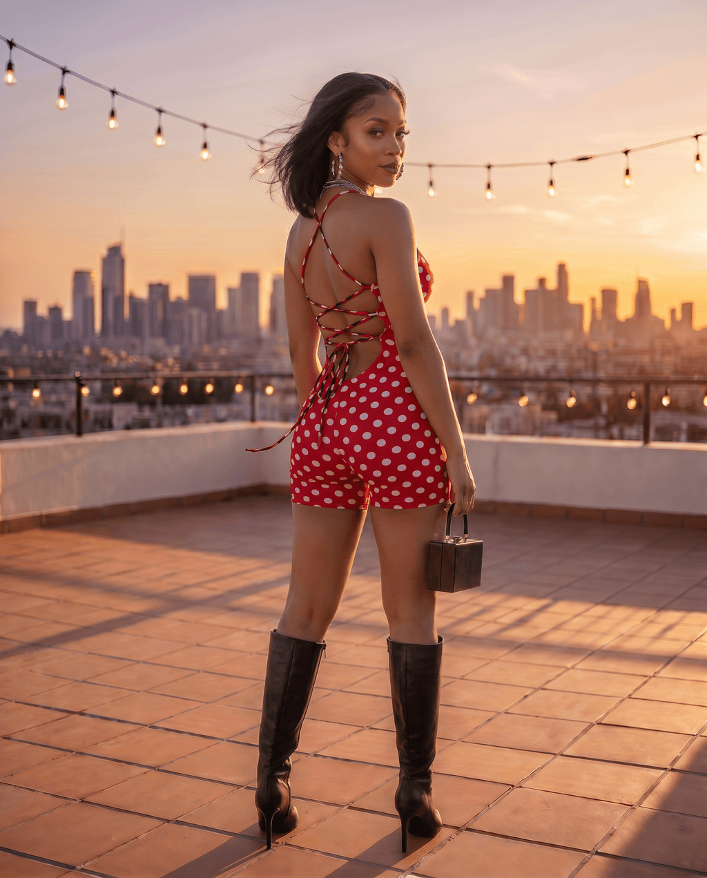 Spotlight – Red Hot Polka Dot Halter Romper - Zuri Boutique